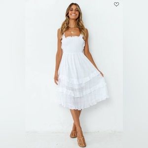 Indikah White Midi Sundress Size Small